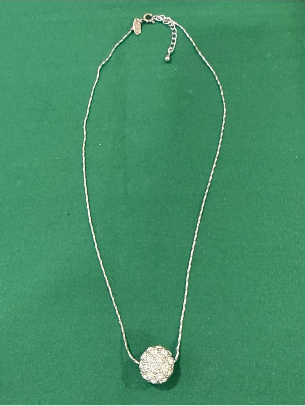 Silver Crystal Pendant Necklace - Women Jewelry. 118B